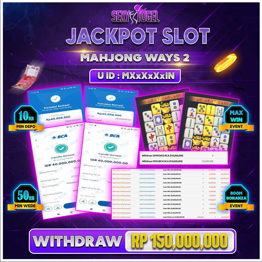 SEXYTOGEL JACKPOT SLOT MAHJONG WAYS 2.Rp.150.000.000.,-LUNAS